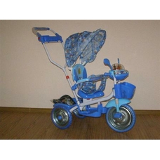 Велосипед ET 128 B-18Т/A18-9 (2шт) три колеса крыша длинная ручка квадратная, розовый.