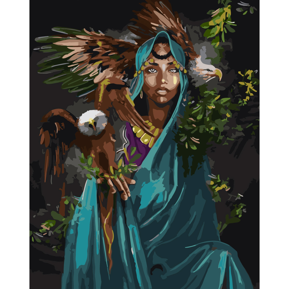 Фото, Відеоогляди картина за номерами strateg преміум під охороною орлів з лаком розміром 40х50 см (sy6804)