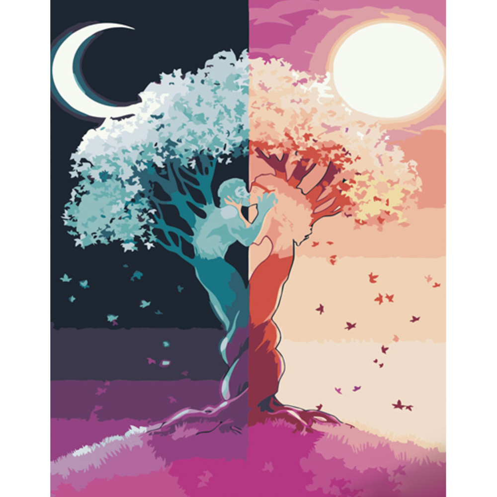 Фото, Відеоогляди картина за номерами strateg преміум кохання полюсів з лаком та з рівнем розміром 40х50 см (gs1472)