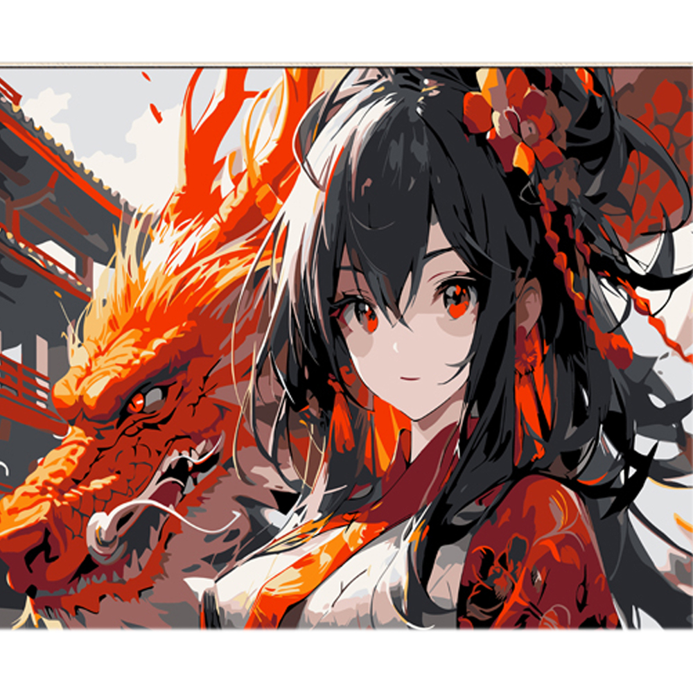 Фото, Видеообзоры картина за номерами strateg преміум аніме та дракон-охоронець з лаком та з рівнем розміром 30х40 см (ly53)