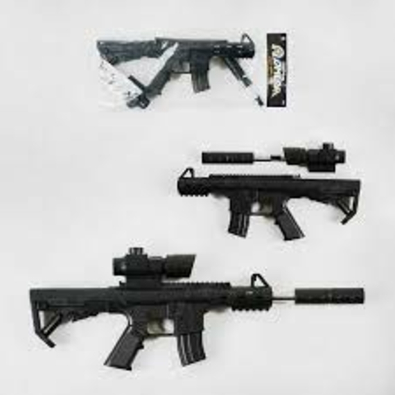 Автомат 918+ (72) стріляє пульками, лазерний приціл, глушник, у пакеті