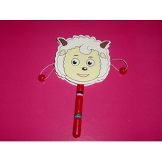 Барабан-маракас OS 8293 (360шт) на ручці, деревяна, в кульке, 16-9см