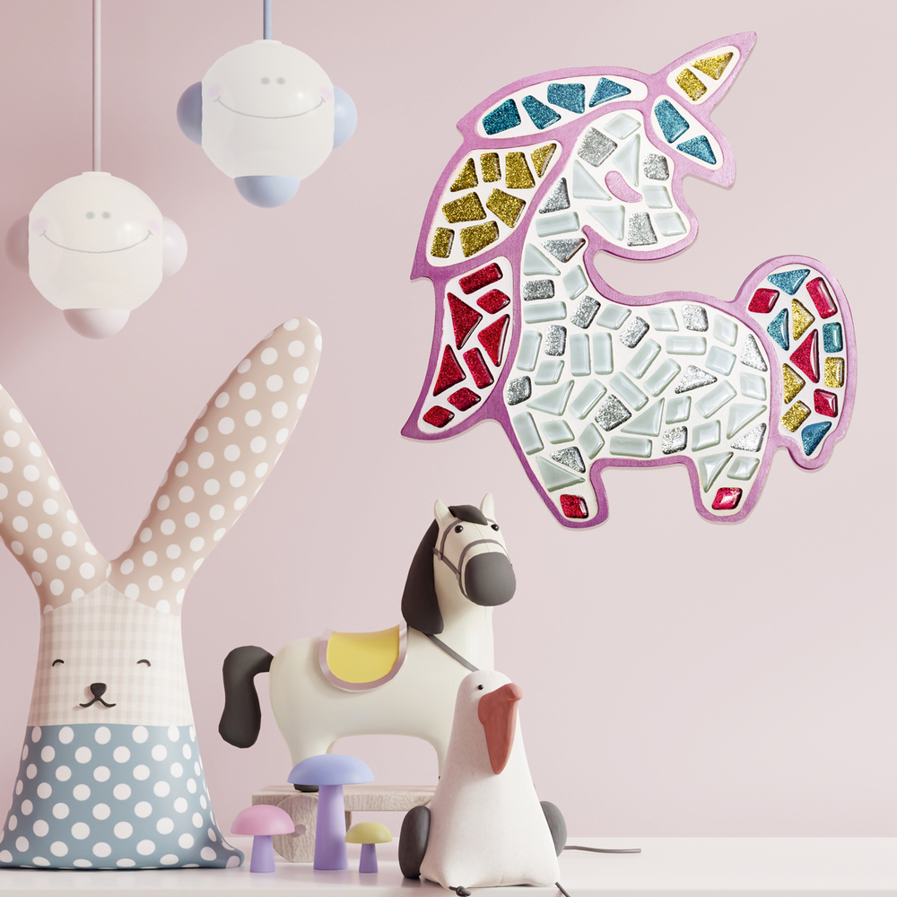 Фото, Відеоогляди набір для творчості скляна мозаїка «єдиноріг» для дітей mosaaro ma7004