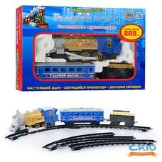 ЖД 70144 (611) (24шт) Голубой вагон, муз, свет, дым, длина путей 282см, в кор-ке, 38-26-7см
