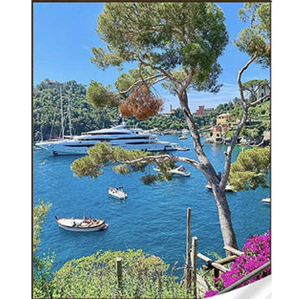 Фото, Видеообзоры алмазна мозаїка strateg преміум човни на воді розміром 30х40 см (gm86067)