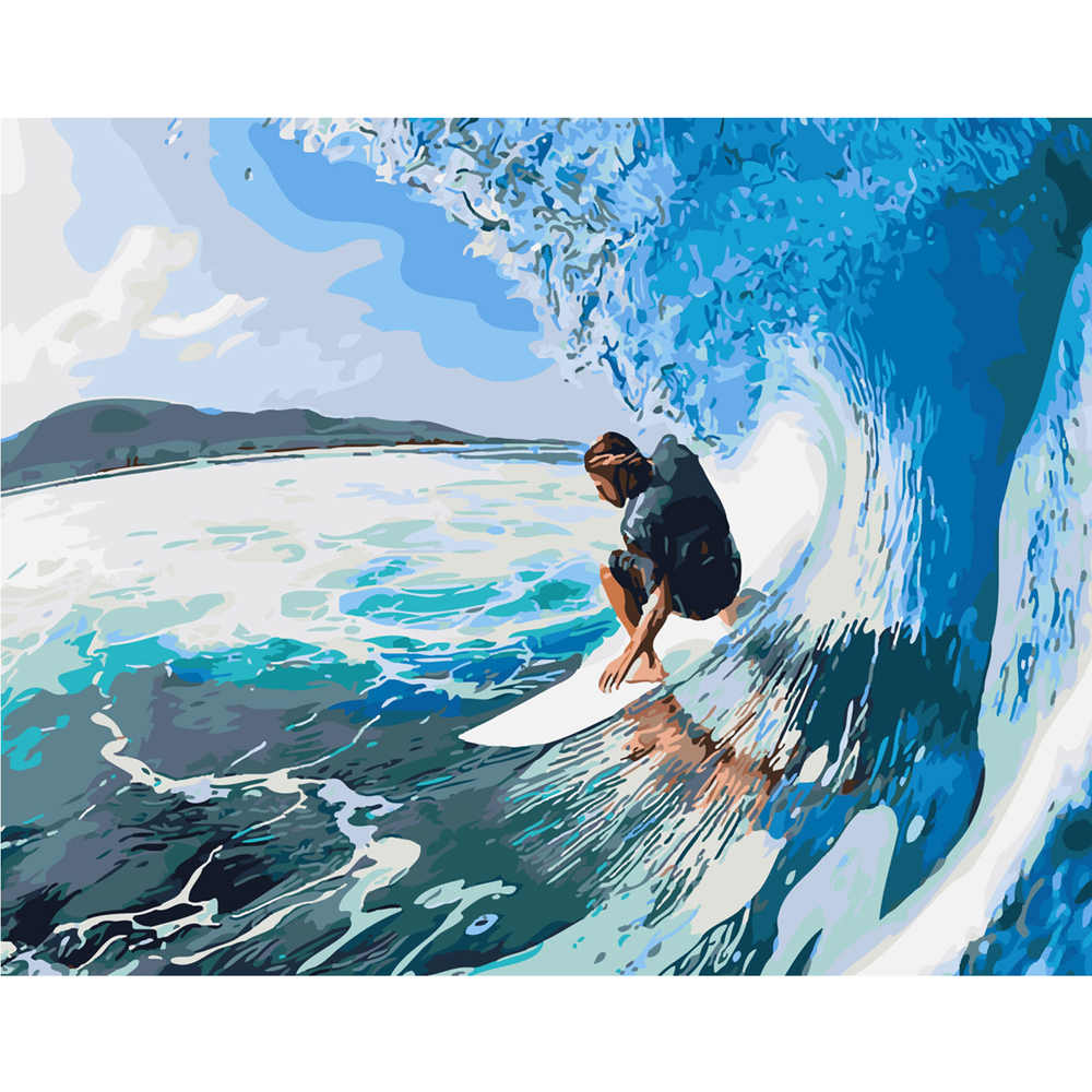 Фото, Відеоогляди картина за номерами strateg преміум лови хвилю з лаком розміром 40х50 см sy6171