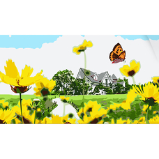 Картина за номерами Strateg Будиночок у полі розміром 50х25 см (WW190)