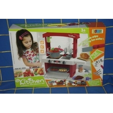 Кухня 8304 (12шт) плита, мойка, 45-41,5-21см, продукты, посуда, свет, на бат-ке, в кор-ке,50-35-10см