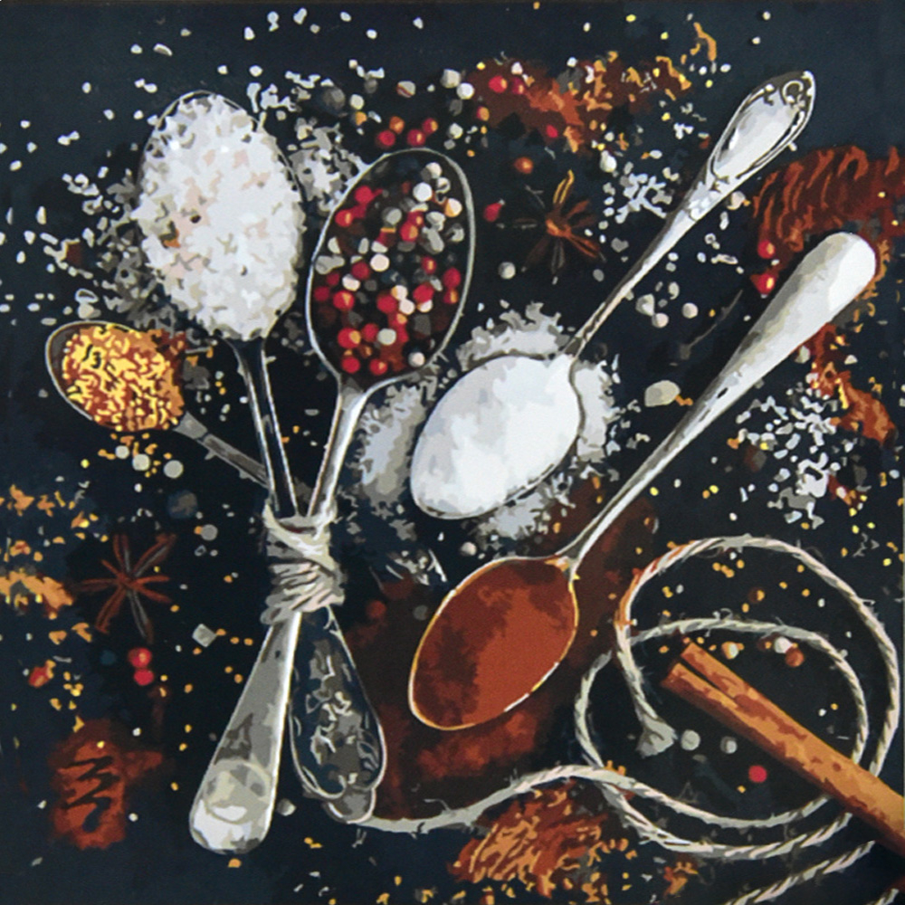 Фото, Відеоогляди картина за номерами strateg   барвисті спеції розміром 50х50 см (aa004)