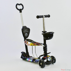 Самокат 5в1 67050 (1) Best Scooter, АБСТРАКЦИЯ, PU колеса, ПОДСВЕТКА ПЛАТФОРМЫ И КОЛЕС, в коробке [К