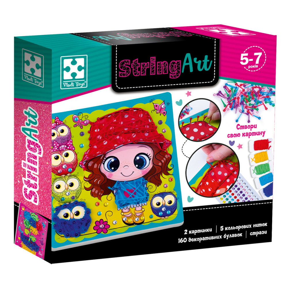 Фото, Видеообзоры набір для творчості vladi toys cтрінг арт. сонячна прогулянка.vt4501-20