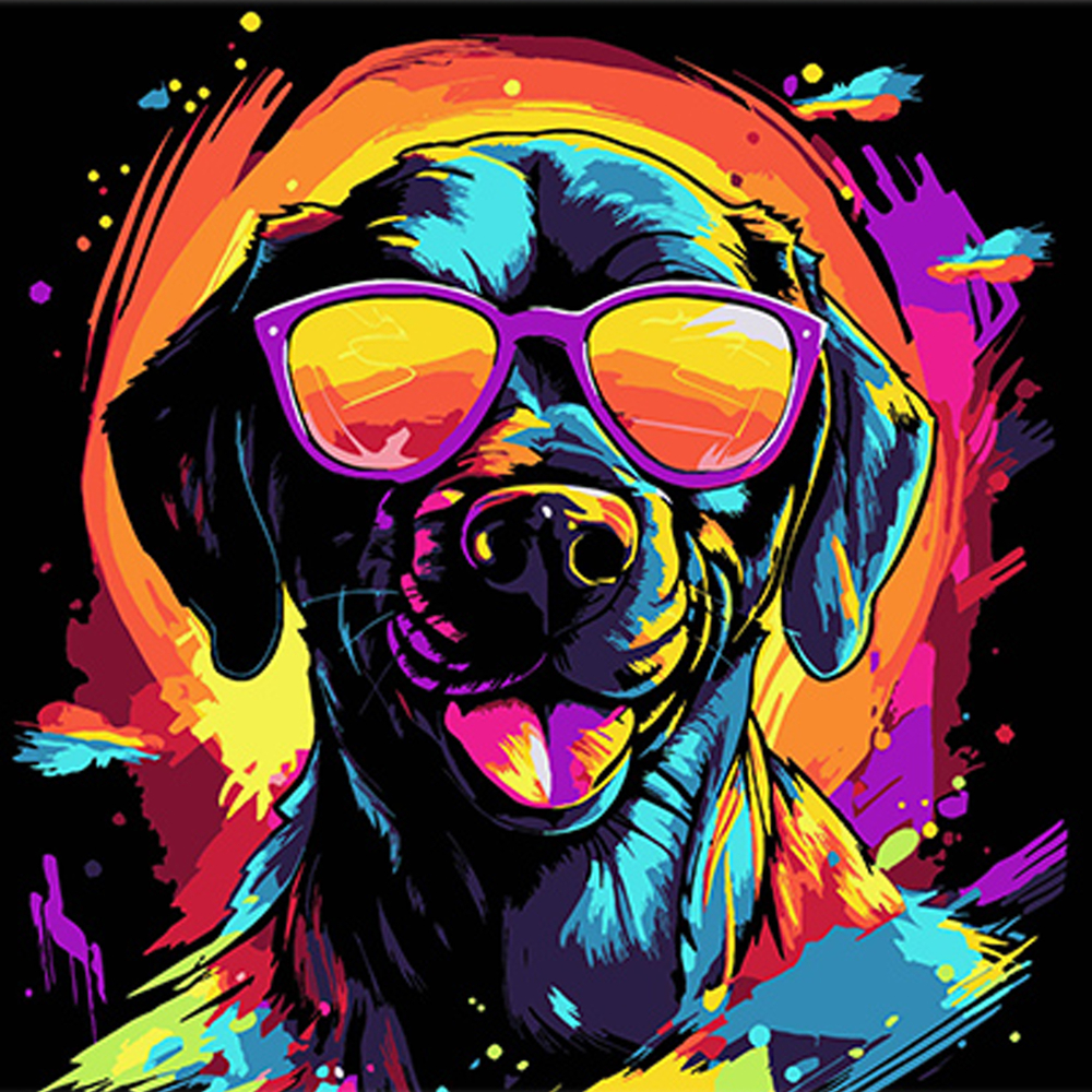 Фото, Видеообзоры картина за номерами strateg преміум яскравий вірний друг на чорному фоні розміром 30х30 см (sh3030-15)