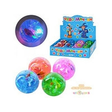 Пригуни MS 0407 (144шт) водяные,светящиеся 5,5см,с блестками,с рыбкой,4цв,12шт в дисплее, 24-18-6см