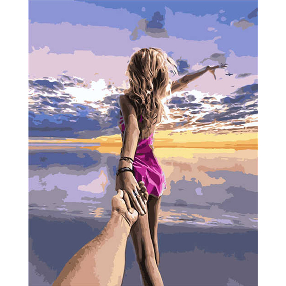 Картина за номерами Strateg ПРЕМІУМ Назустріч нескінченності з лаком розміром 40х50 см VA-2895