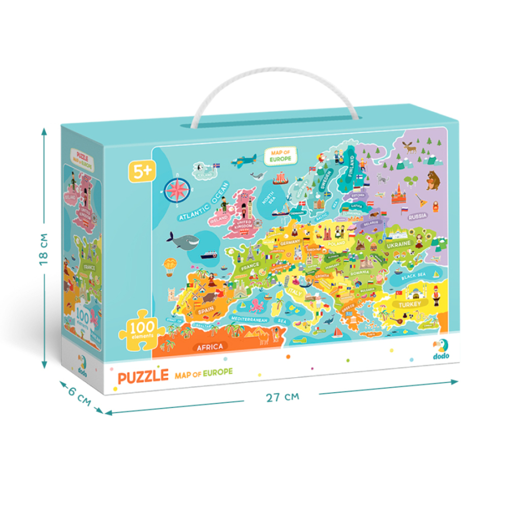 Фото, Видеообзоры пазл dodo мапа європи (англ. мова)