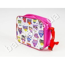 Сумочка X12792 (300шт) фламинго,1отд,застеж-молния, длинная ручка, 3вида,в кульке, 23-23-2см