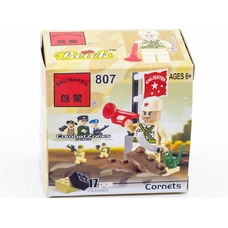 Конструктор BRICK 807 (420шт) солдат, на подставке, 17дет, в кор-ке, 7-7-4,5см