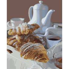 Картина за номерами Strateg ПРЕМІУМ Свіжа випічка з лаком розміром 40х50 см SY6457