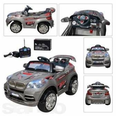 Машина M 0639 (1шт) р/у, 2 мотора по 30W, 2 аккум 6V/10A, MP3, 4,5км/ч, перекл.скор., 3-8лет, сребр,