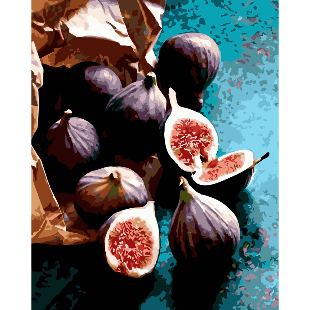 Фото, Видеообзоры картина за номерами strateg преміум інжир з лаком розміром 40х50 см (sy6644)