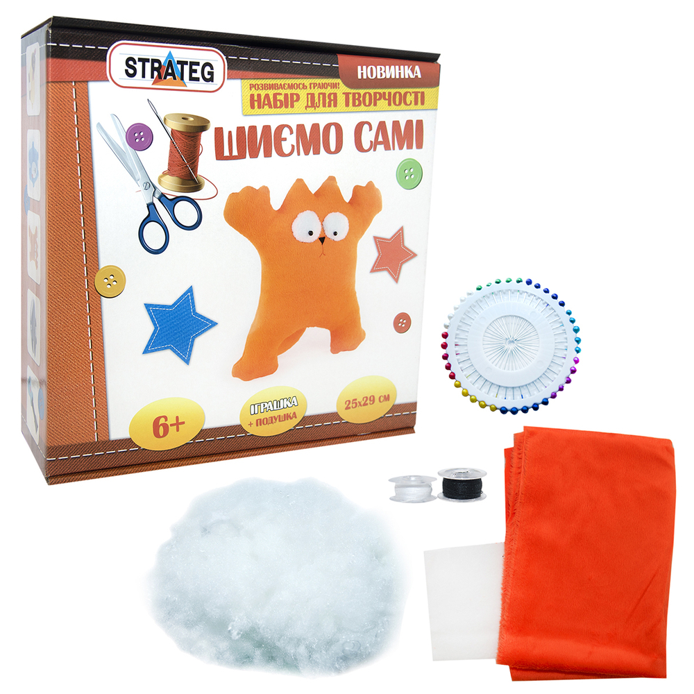 Фото, Видеообзоры набір для творчості strateg шиємо самі котик українською мовою іп-09