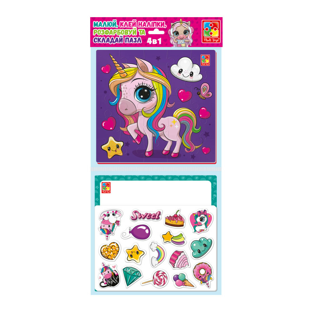 Фото, Видеообзоры набір для творчості vladi toys 4 в 1. райдужні єдиноріжки. vt4210-13