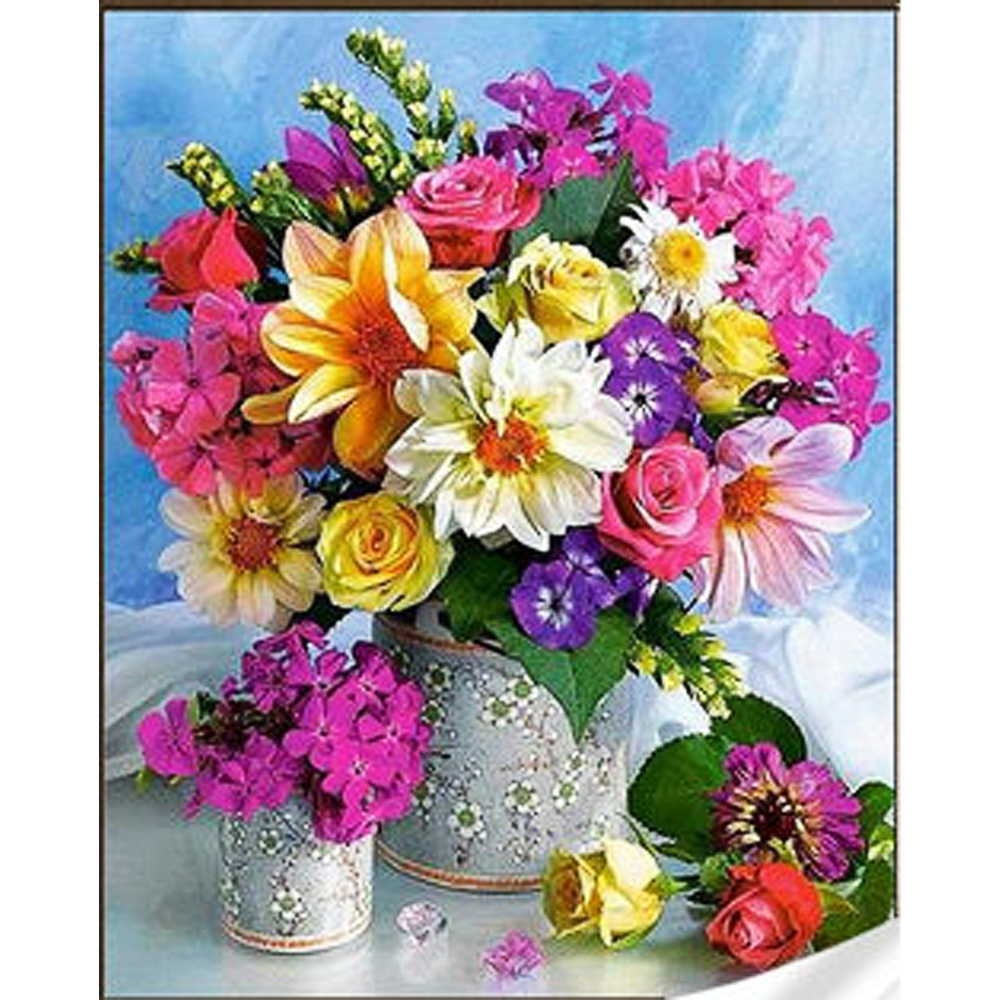 Фото, Відеоогляди алмазна мозаїка strateg преміум букет фантазія розміром 30х40 см (heg71981)