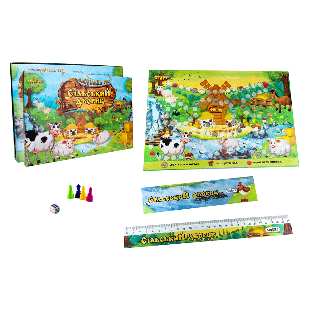 Фото, Відеоогляди настільна гра strateg сільський дворик на українській мові (30503)