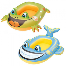 Плотик 34085 (36шт) надувной, 99-66см, 2вида (рыбка, лягушка)