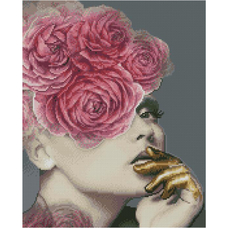 Алмазна картина Strateg ПРЕМІУМ Елегантність у квітах розміром 40х50 см FA40911