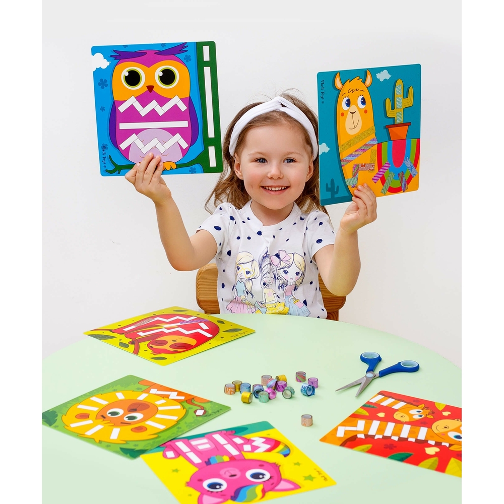 Фото, Видеообзоры набір для творчості з декоративним скотчем «sticky strips. лама» vladi toys vt4433-04