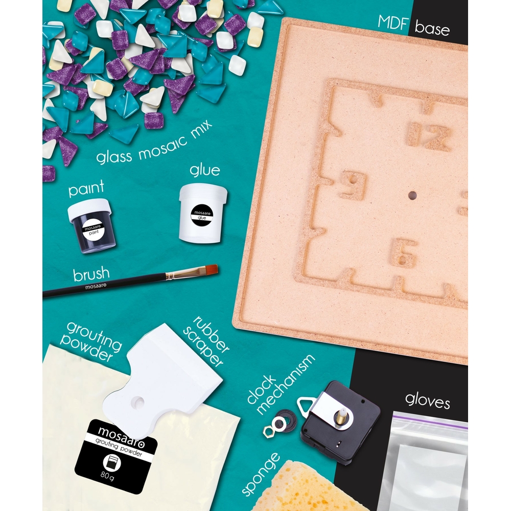 Фото, Видеообзоры набір для творчості скляна мозаїка «годинник» квадратний mosaaro ma4002