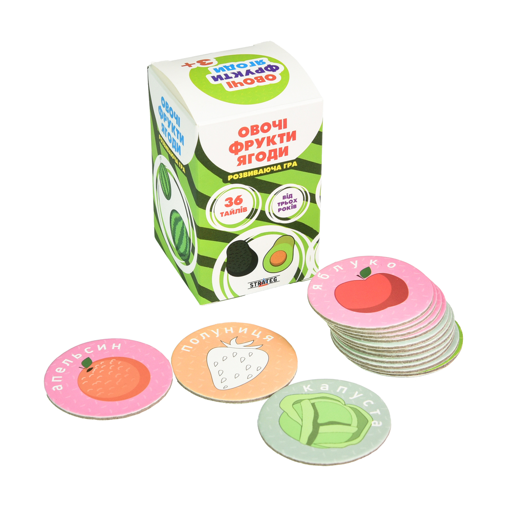 Фото, Видеообзоры настільна гра strateg овочі, фрукти, ягоди розвиваюча українською мовою (30772)