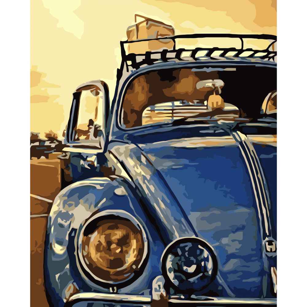 Фото, Видеообзоры картина за номерами strateg преміум жук при заході сонця з лаком розміром 40х50 см va-3715