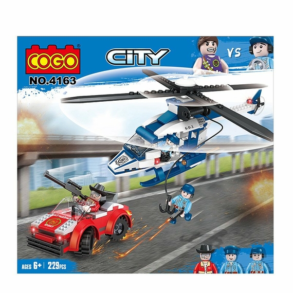 Конструктор Cogo 4163 Поліцейський гелікоптер, 229 дет.