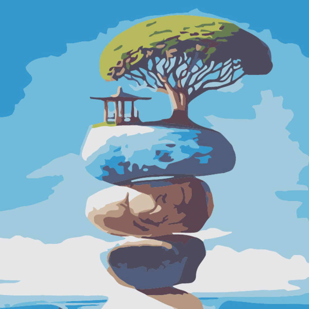 Фото, Видеообзоры картина за номерами strateg будинок на камінні розміром 20х20 см (hh5746)