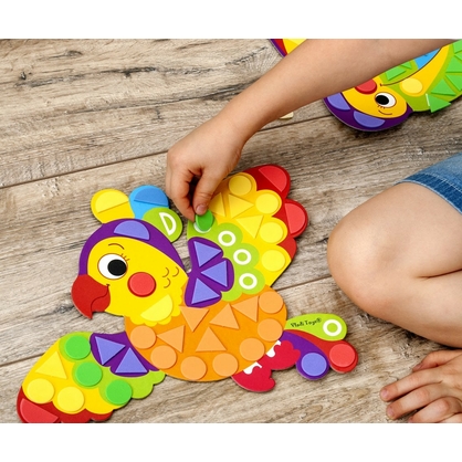 Фото, Видеообзоры набір для творчості м'яка мозаїка фігурна «тукан» vladi toys vt4511-02