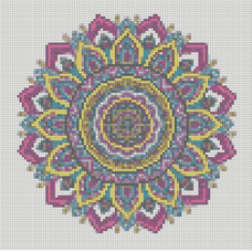 Алмазна мозаїка Strateg ПРЕМІУМ Візерунки у стилі мандала розміром 30х30 см CA-0061