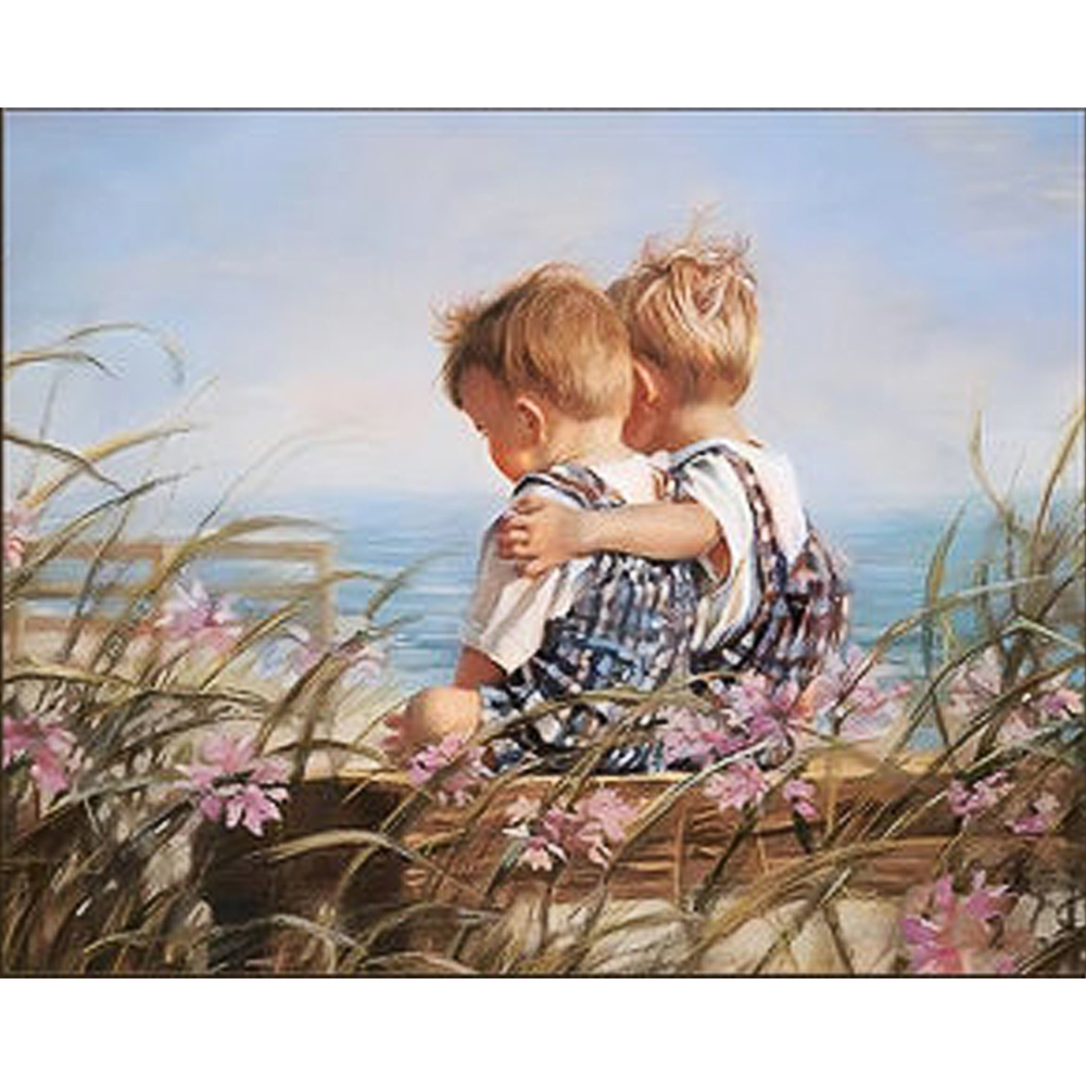 Фото, Видеообзоры алмазна мозаїка strateg преміум діти на морі розміром 30х40 см (heg86900)