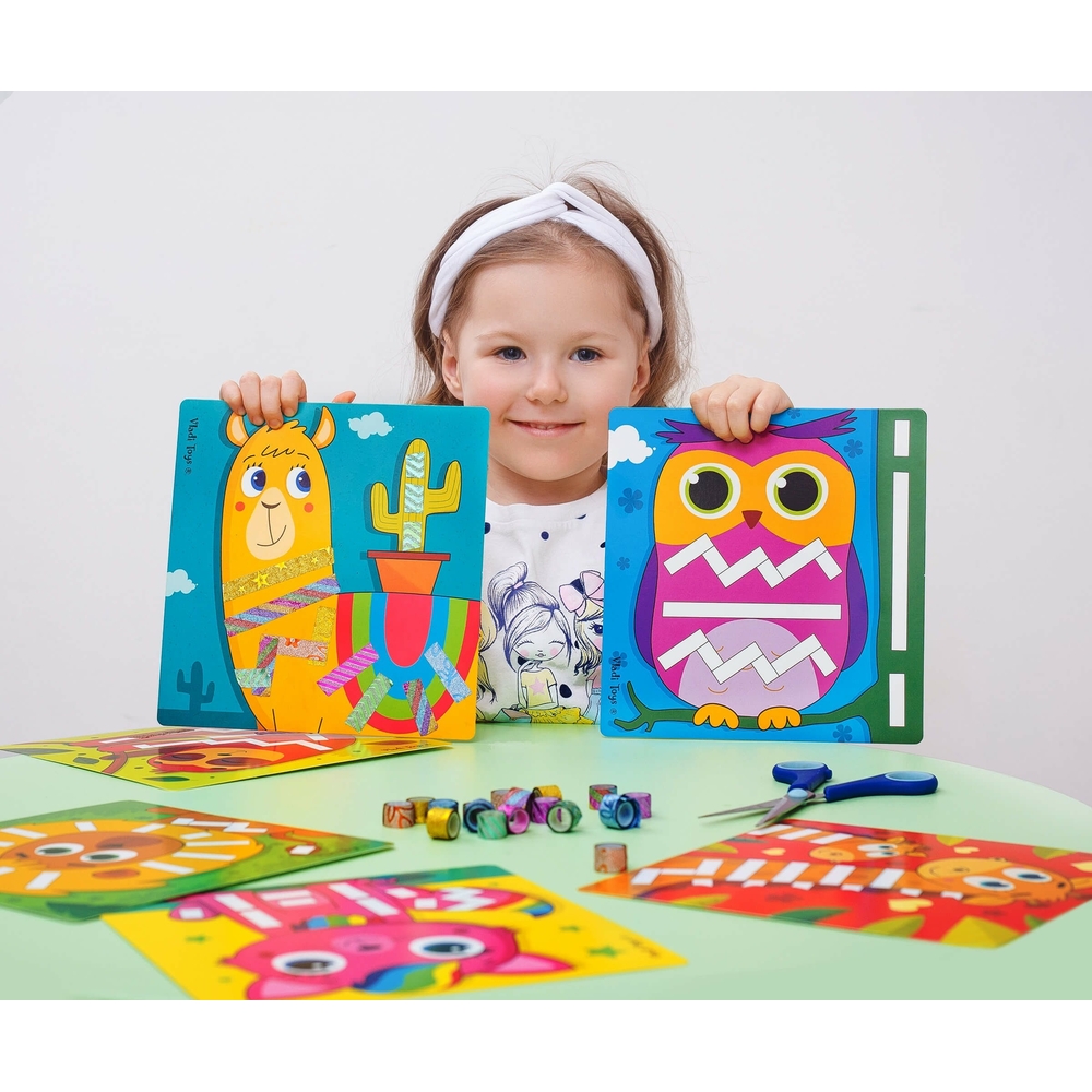 Фото, Видеообзоры набір для творчості з декоративним скотчем «sticky strips. лама» vladi toys vt4433-04