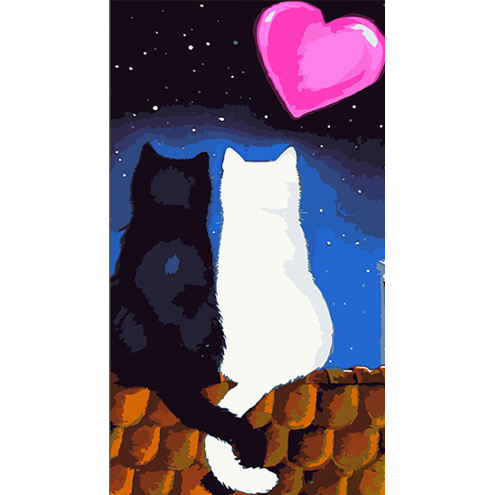 Фото, Відеоогляди картина за номерами strateg котики на даху розміром 50х25 см (ww172)