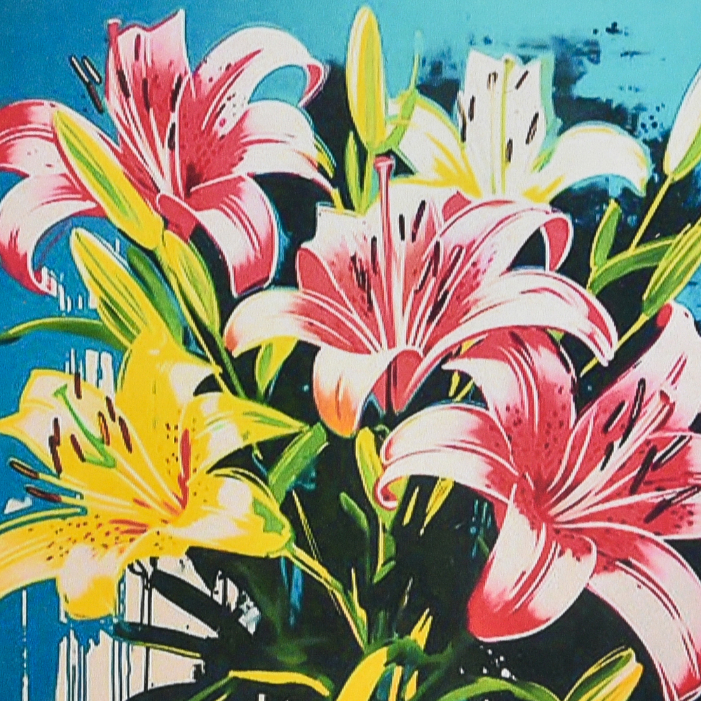 Фото, Відеоогляди алмазна мозаїка strateg преміум лілії в блакитній тиші розміром 30х30 см (hee16315)