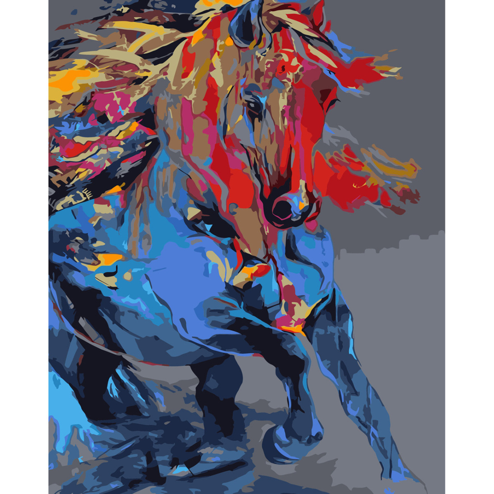 Фото, Відеоогляди картина за номерами strateg преміум акварельнй скакун з лаком розміром 30х40 см (ss-6463)