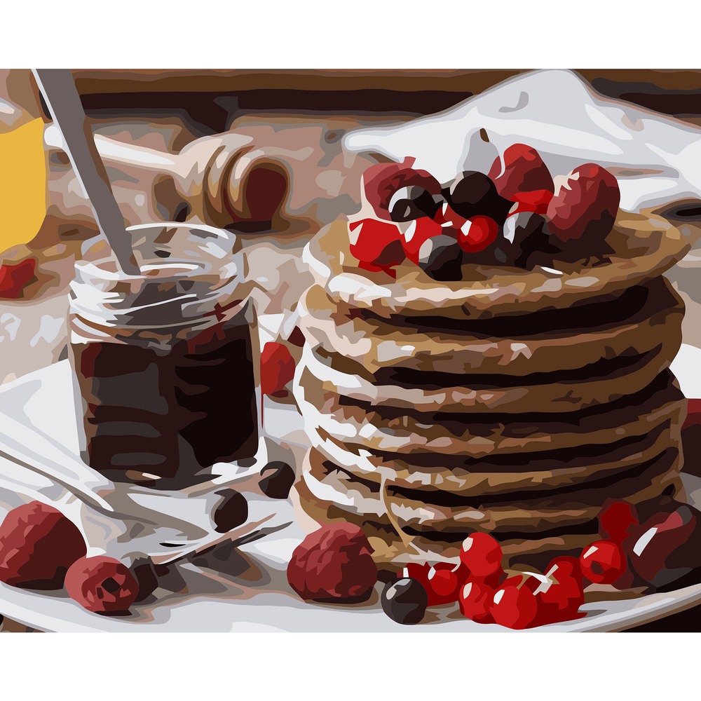 Фото, Відеоогляди картина за номерами strateg преміум солодкі млинці з лаком розміром 40х50 см va-3193