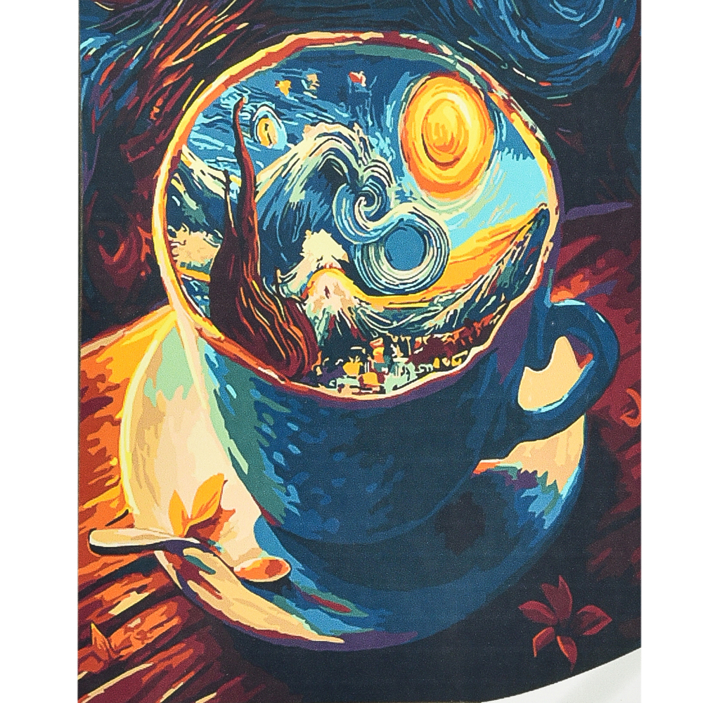 Фото, Видеообзоры картина за номерами strateg   світ у чашці розміром 50х50 см (aa003)