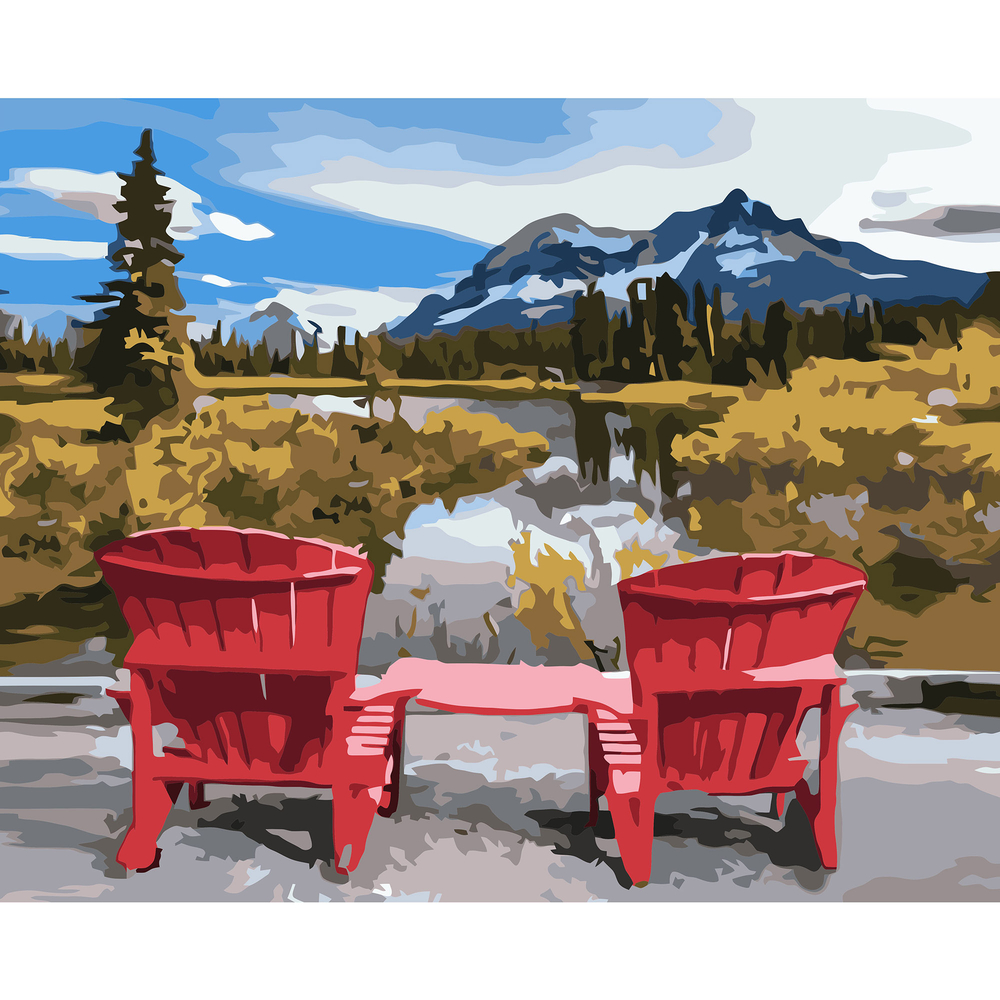 Фото, Відеоогляди картина за номерами strateg преміум вид на природу з лаком розміром 40х50 см va-3192