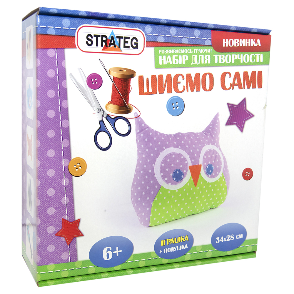 Фото, Видеообзоры набір для творчості strateg шиємо самі сова українською мовою (іп-01)
