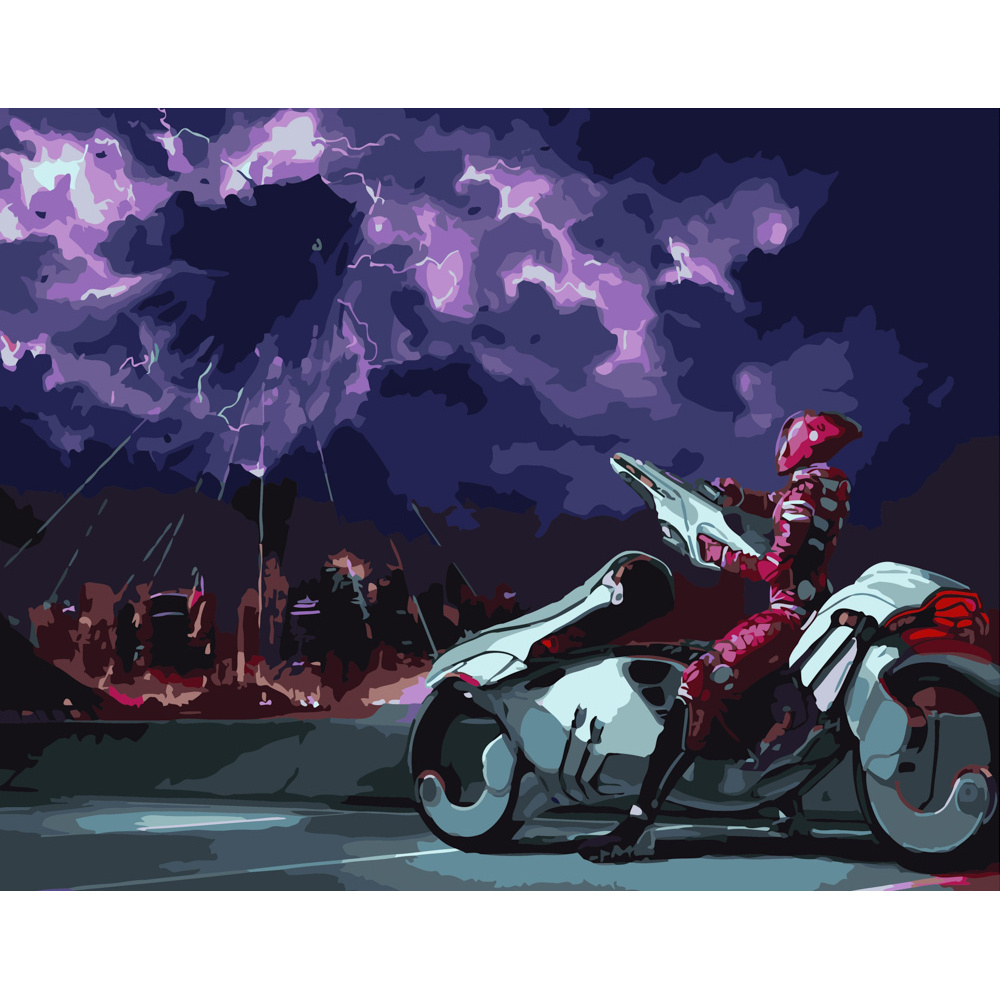 Фото, Відеоогляди картина за номерами strateg преміум войовничий байкер розміром 40х50 см (gs392)