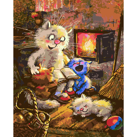 Картина за номерами Strateg ПРЕМІУМ Затишний вечір з лаком розміром 40х50 см SY6367