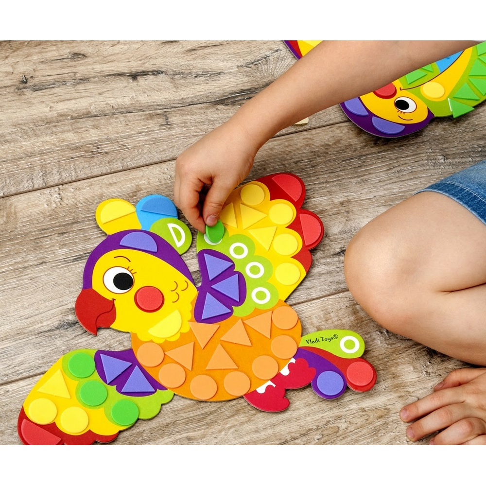 Фото, Видеообзоры набір для творчості м'яка мозаїка фігурна «тукан» vladi toys vt4511-02